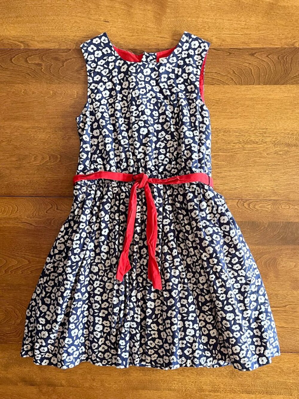 Hatley navy and red cotton floral dress 10